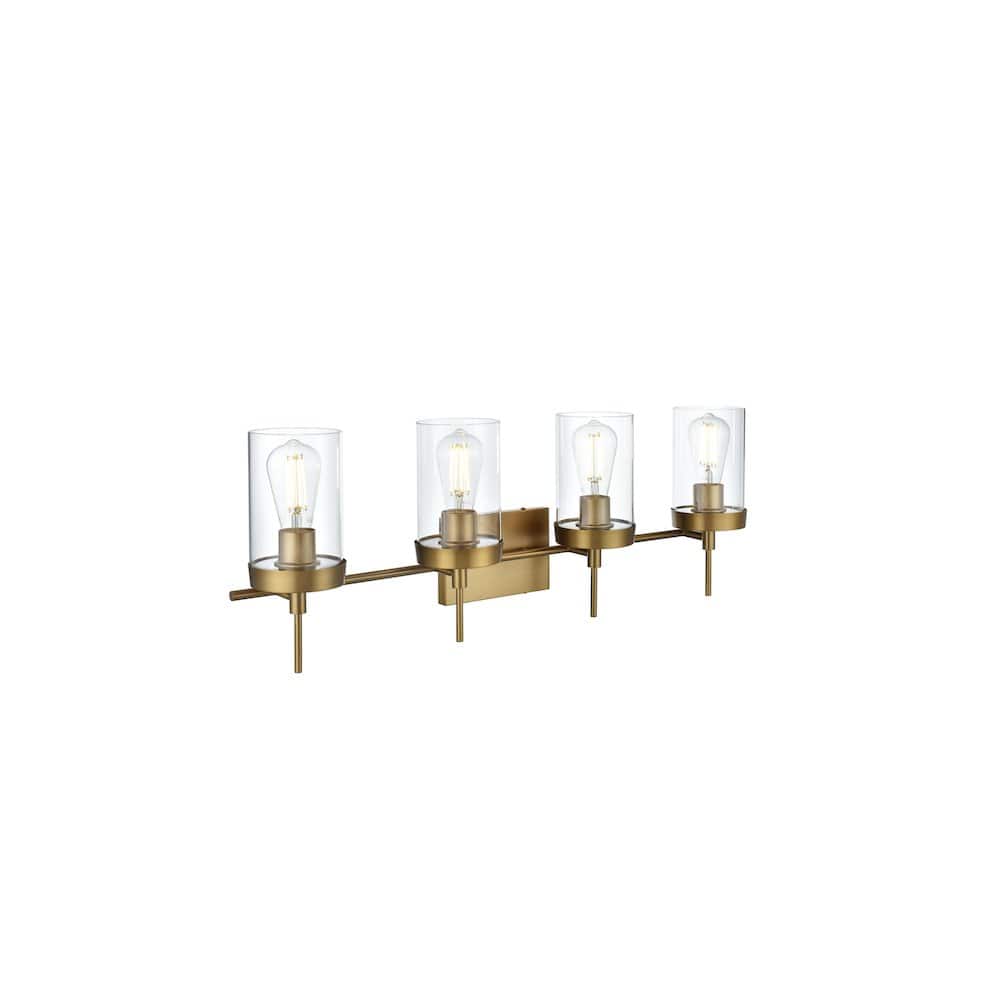 Living District - Taryin 32 inch Wall Sconce in Satin Gold - Satin Gold And Clear price history on PriceWatchPro