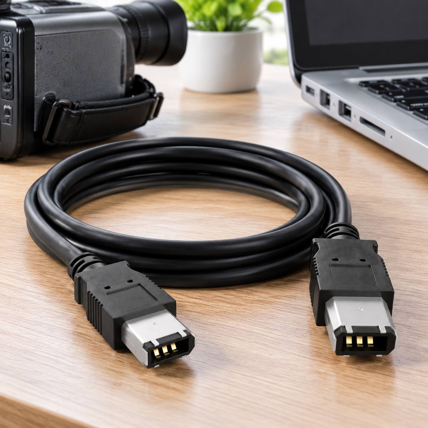 Left. Sanoxy - Sanoxy 10ft IEEE 1394a FireWire 400 6-pin to 6-pin, Black - Black.