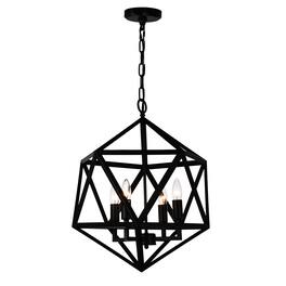 CWI Lighting - Amazon 4 Light Up Pendant With Finish - Black