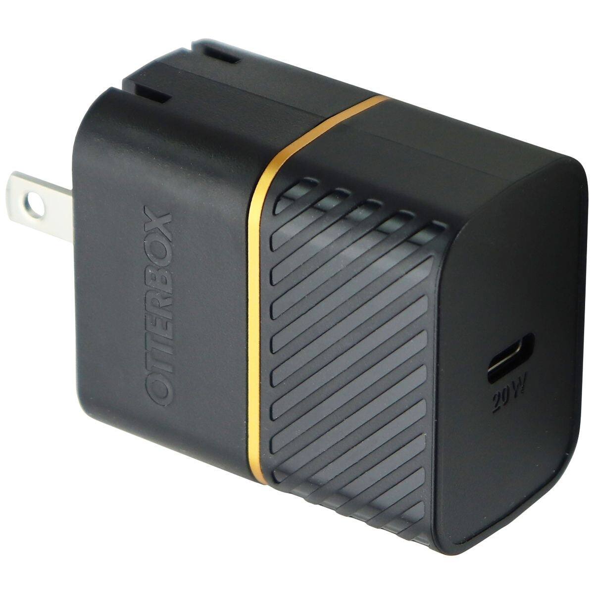 Angle. OtterBox - 20W USB-C Fast Charge Wall Adapter Travel Charger - Black - Black.