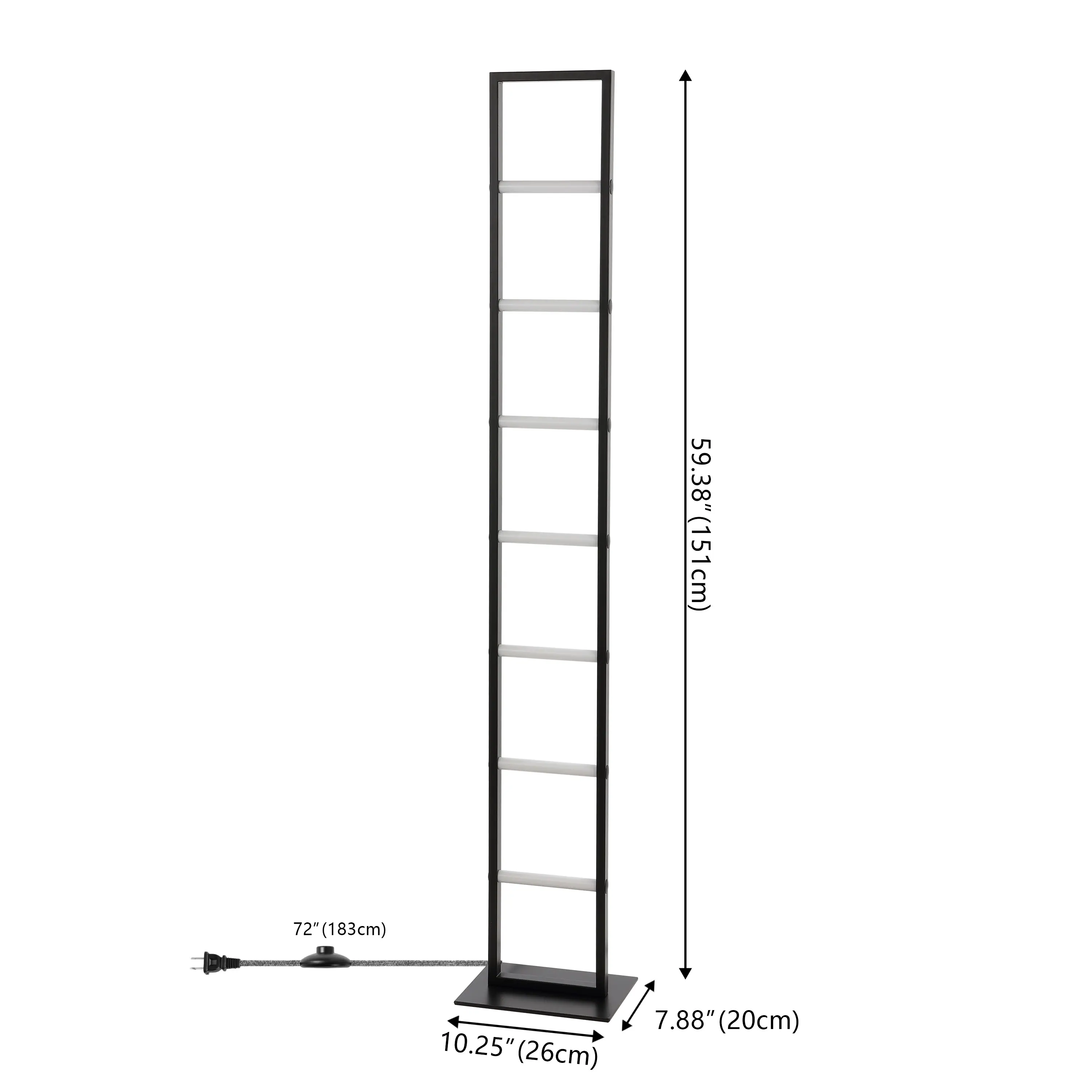 59.38" (151cm)  
72" (183cm)  
10.25" (26cm)  
7.88" (20cm)