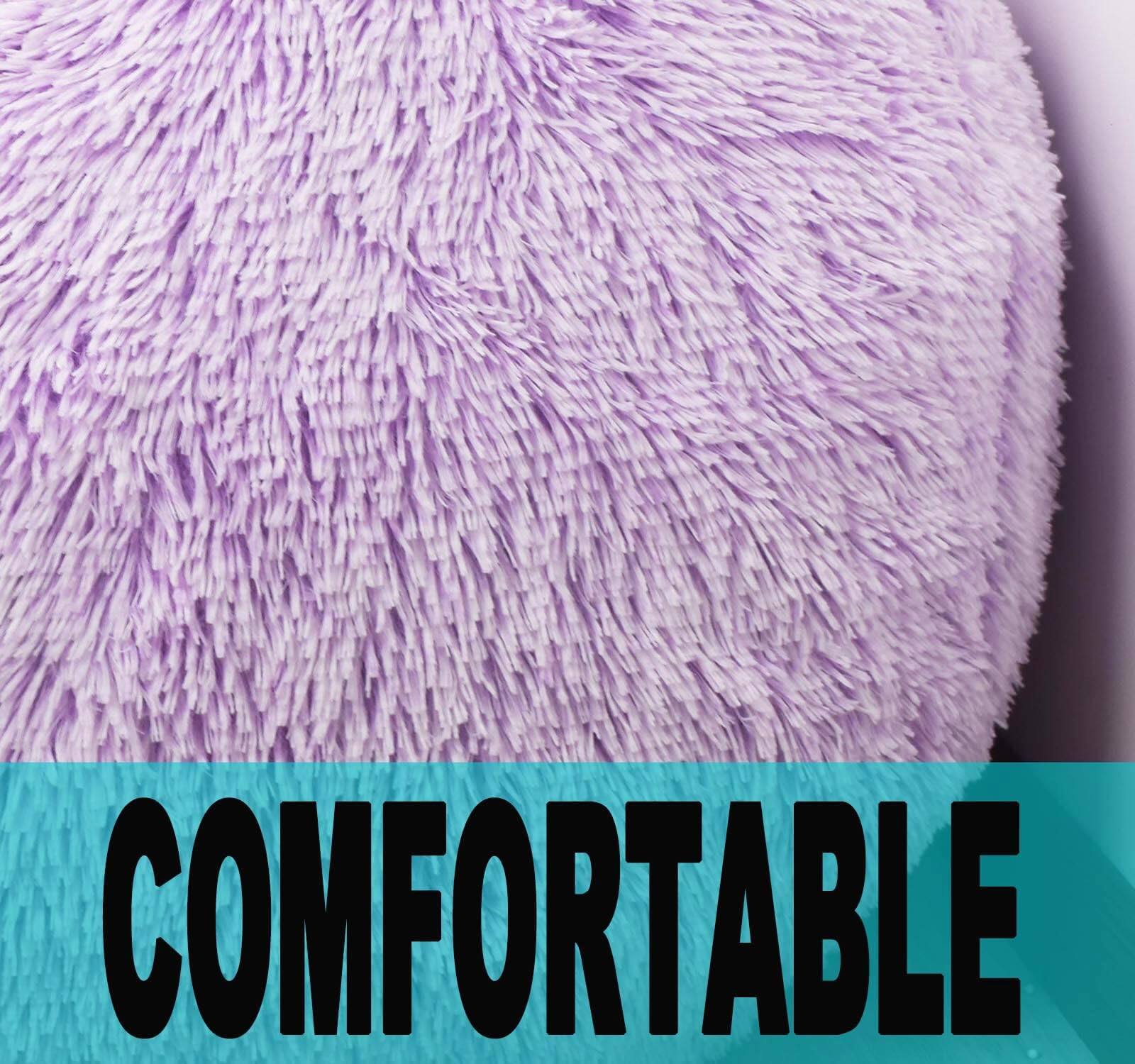 Alt View 4. PO3TICJUNKI3 - Fluffy Stuffed Animal Storage Bean Bag Chair Cover no Filler Faux Comfy For Organizing Plush Toys Or Textil - Grey.