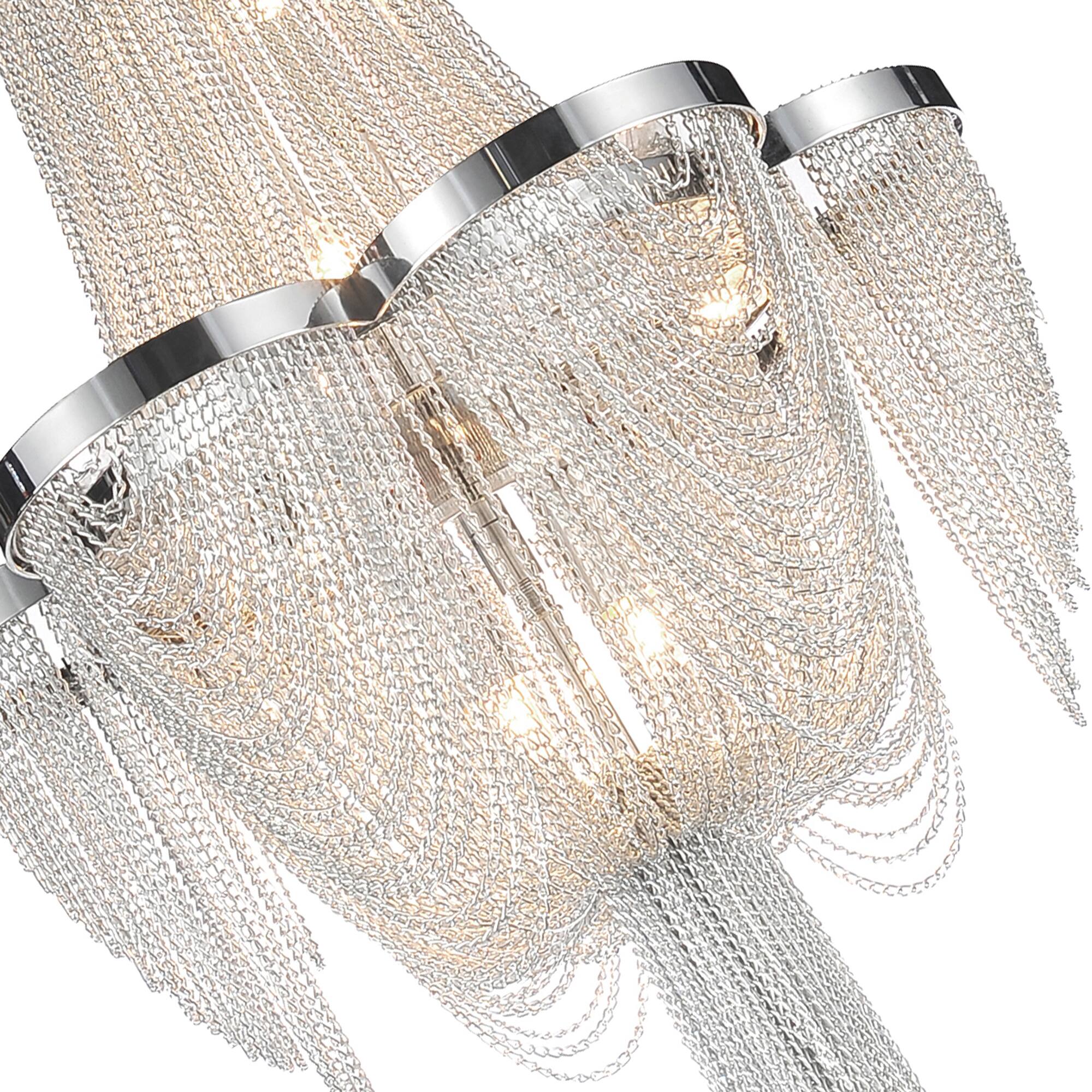 Left. CWI Lighting - Taylor 7 Light Down Chandelier With Chrome Finish - Chrome.