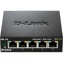 D-Link - DGS-105 Ethernet Switch - 5 Ports - 2 Layer Supported - 3.10 W Power Consumption - Twisted Pair - Desktop - 3 - Unknown