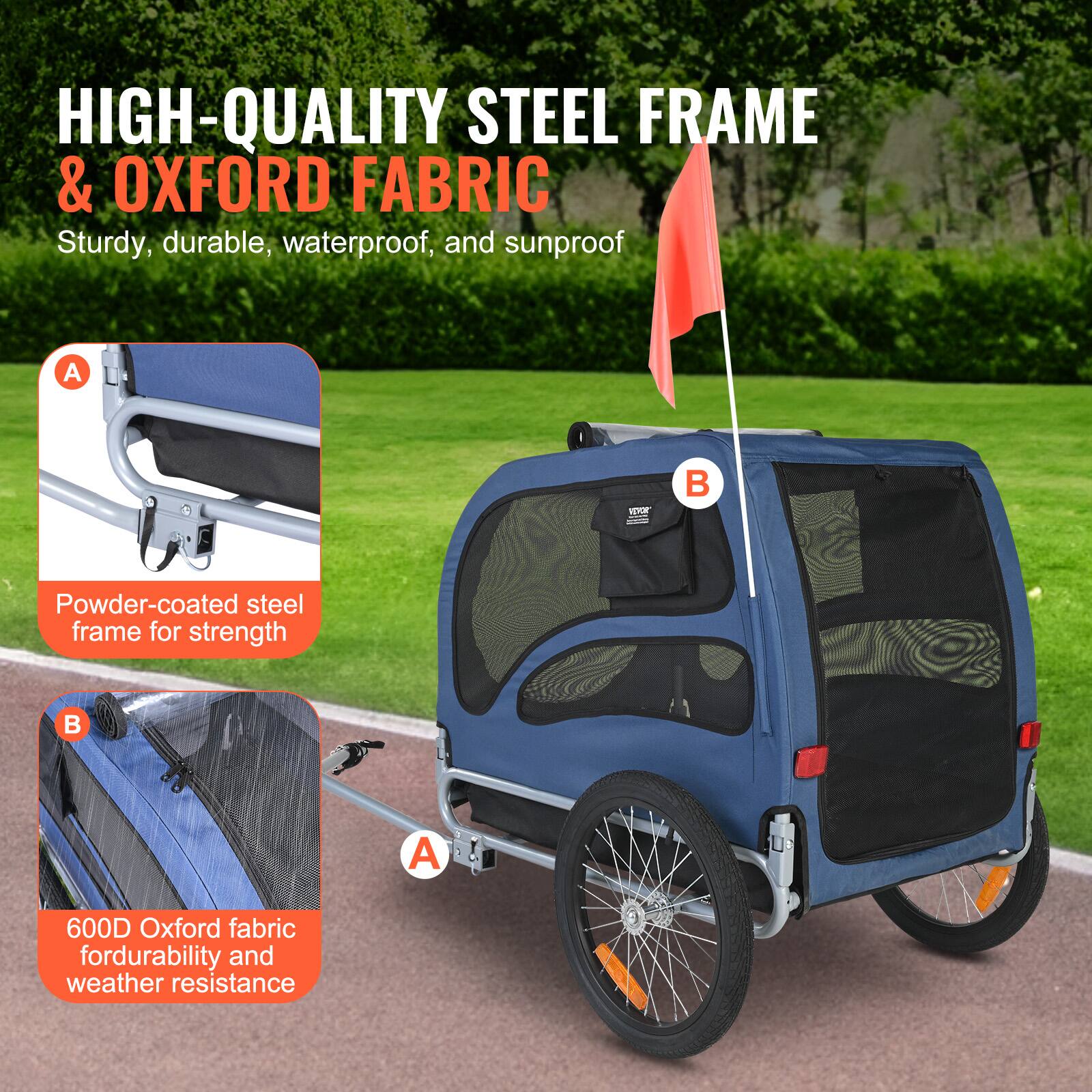 HIGH-QUALITY STEEL FRAME & OXFORD FABRIC  
Sturdy, durable, waterproof, and sunproof  

A. Powder-coated steel frame for strength  
B. 600D Oxford fabric for durability and weather resistance