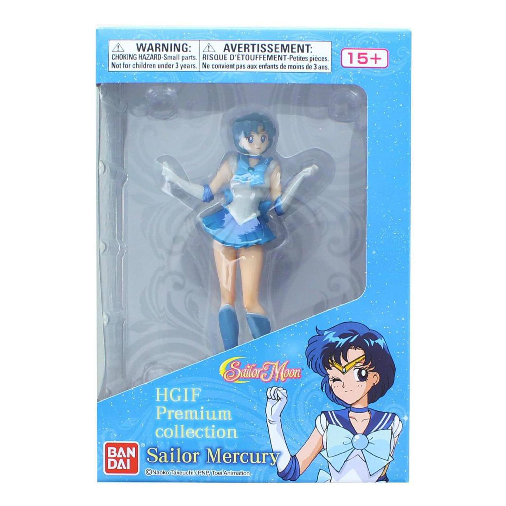 WARNING: AVERTISSEMENT: CHOKING HAZARD-Small parts. RISQUE D'ÉTOUFFEMENT-Petites pièces. Not for children under 3 years. Ne convient pas aux enfants de moins de 3 ans. 15+ SailorMoon HGIF Premium collection. BAN Sailor Mercury DAI Nacko Takeuchi PNP, Toei Animation