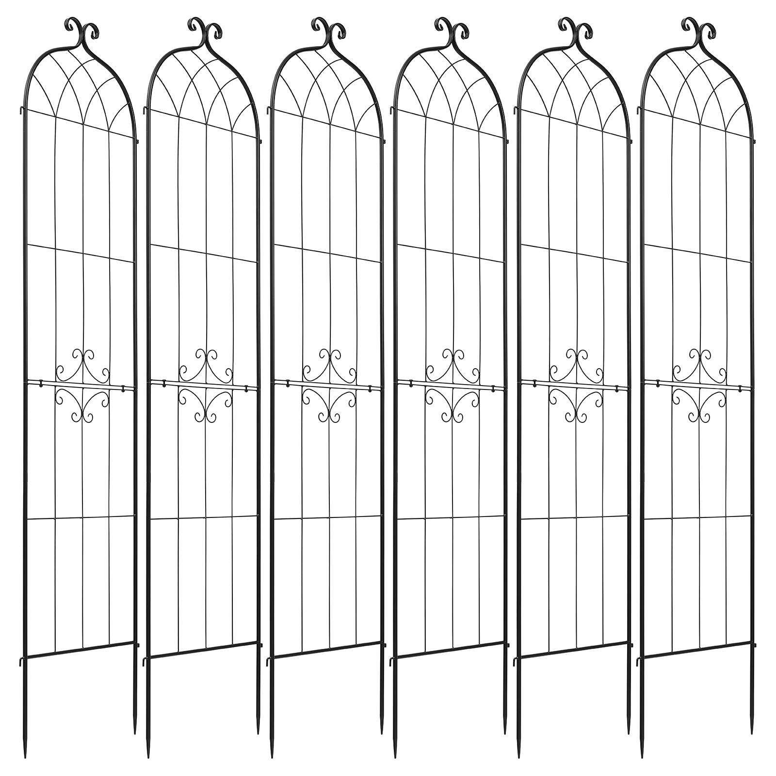Alt View 5. VEVOR - Garden Trellis, 87 x 20 inch Rose Trellis, 6 Packs Garden Flower Rose Trellises with Powder-Coated Finish & Convenient - Black.