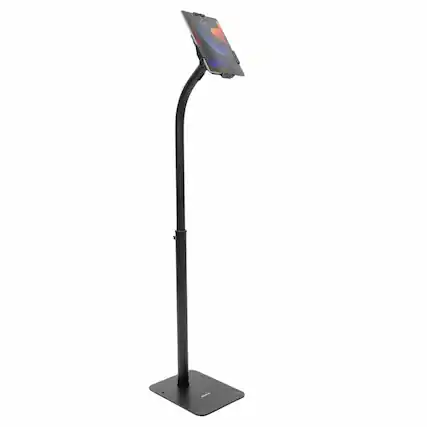 Front. Mount-It! - Anti‑Theft Tablet Floor Stand with Adjustable Height, Tilt & Rotation for Most 7.9″‑11″ Tablets, Black - Black.