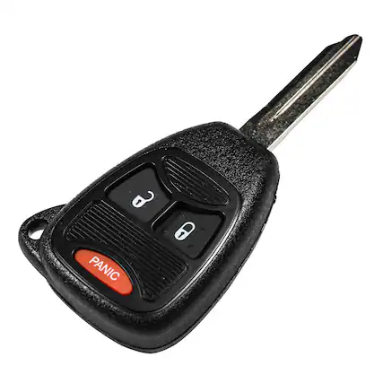 Front. HQRP - Remote Key Fob Shell Case w/ Uncut Blade, 3-Button, for Dodge Avenger Caliber Nitro Charger Durango Ram - Black.