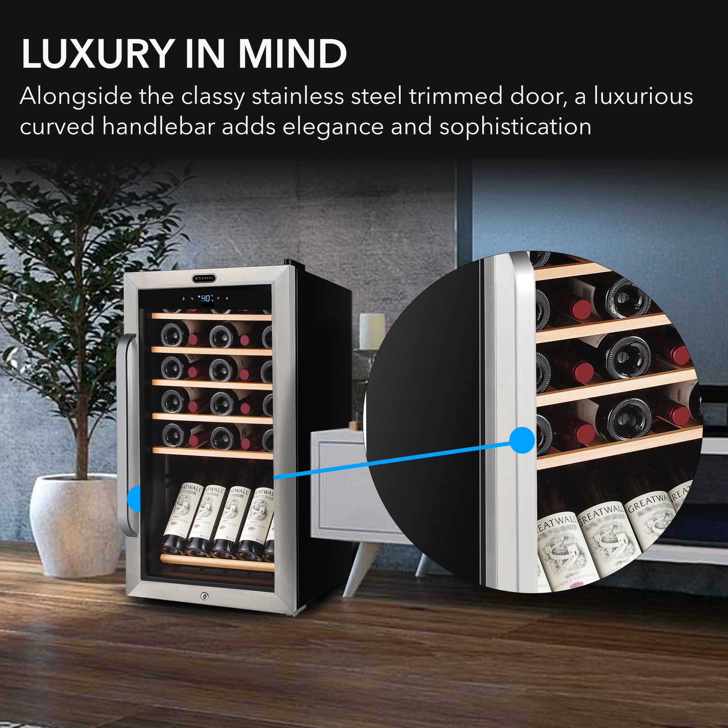 Alt View 11. Whynter - 34-Bottle Wine Cooler - Stainless steel.