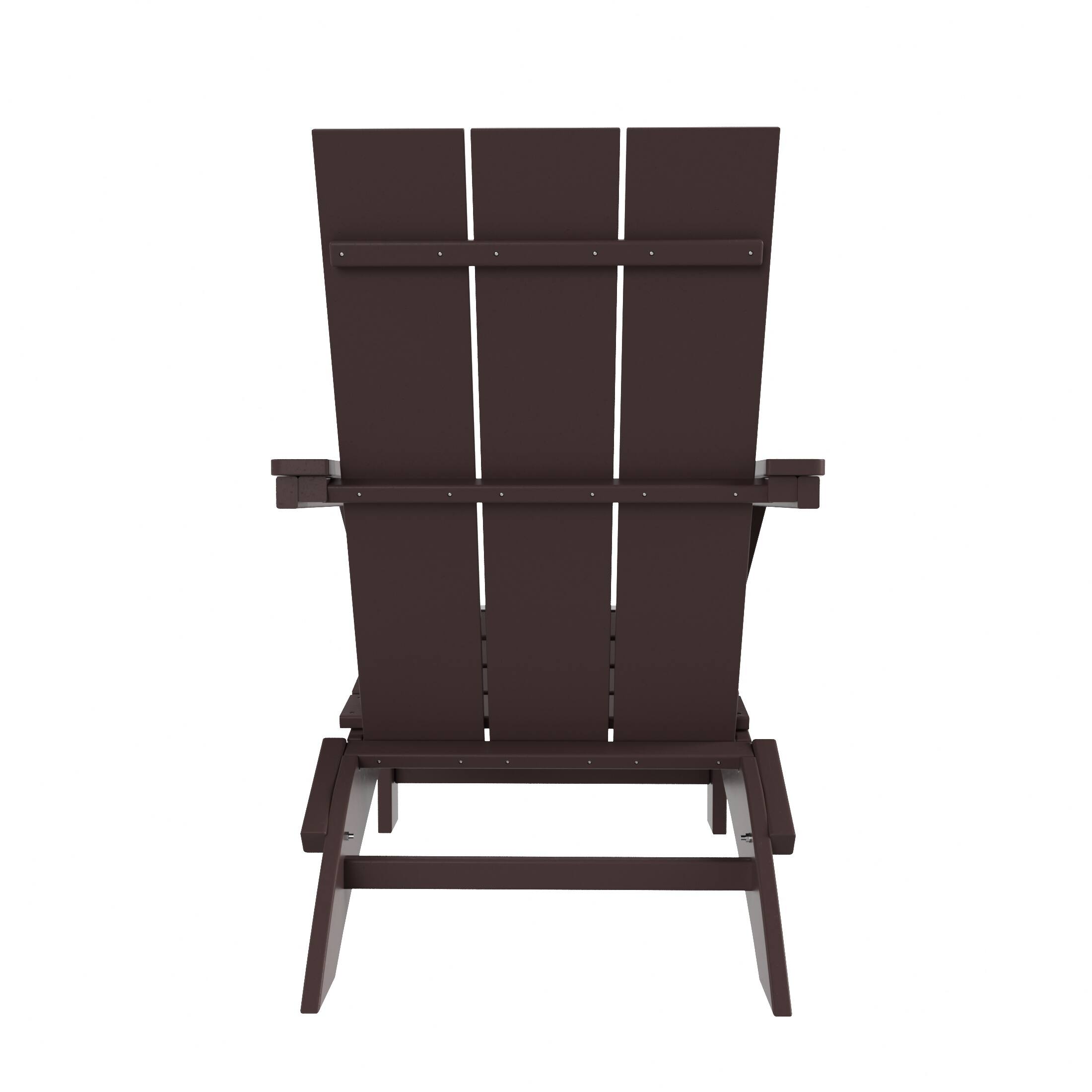 Alt View 2. WestinTrends - WestinTrends Ashore Outdoor HDPE Modern Folding Adirondack Chair - Dark Brown.