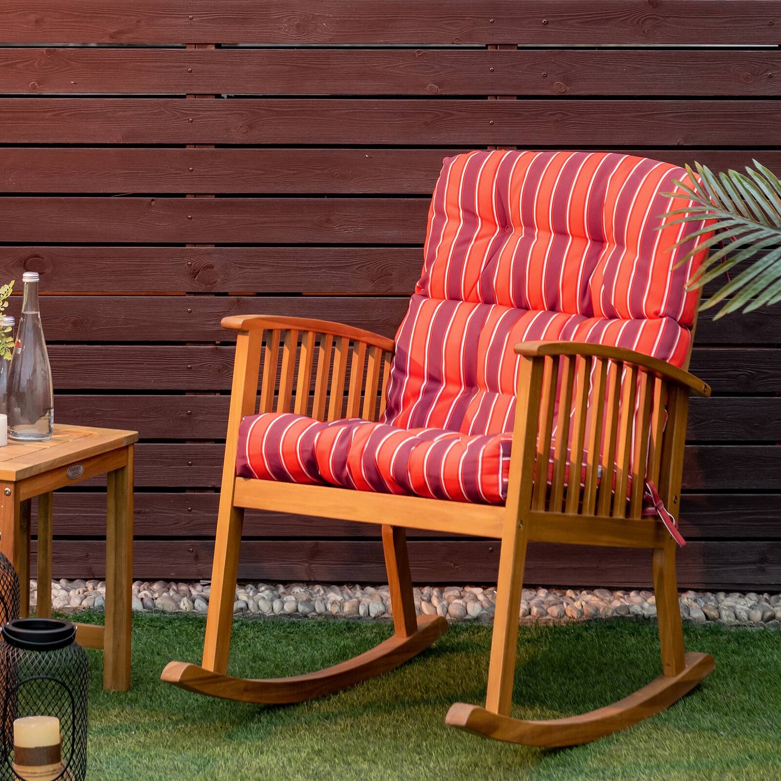 Alt View 1. Costway - Costway 2 PCS Outdoor Back Chair Cushion Tufted Pillow Patio Seating Pad - Red and Orange.