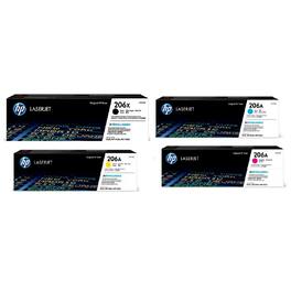 HP - Genuine 4-Color Set 206X High-Yield Black With 206A Colors (CMY)