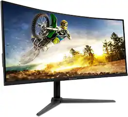 Acer - Refurbished Excellent - AOpen Fire Legend 34HC5CU S3 34" UW-QHD LCD Monitor 180Hz 3440x1440 - Black