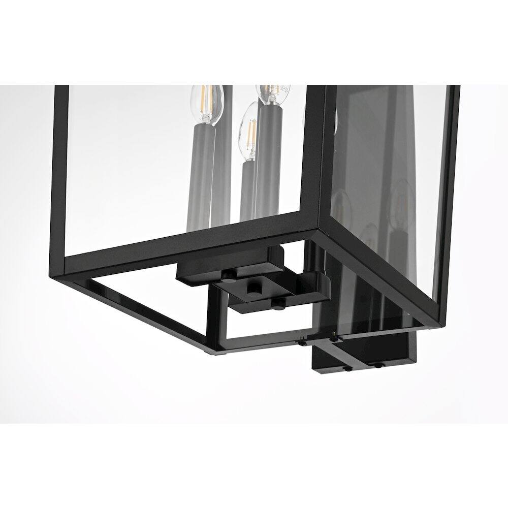 Alt View 1. Elegant Lighting - Frankford 16 Inch Outdoor Wall Sconce In Black - Black.
