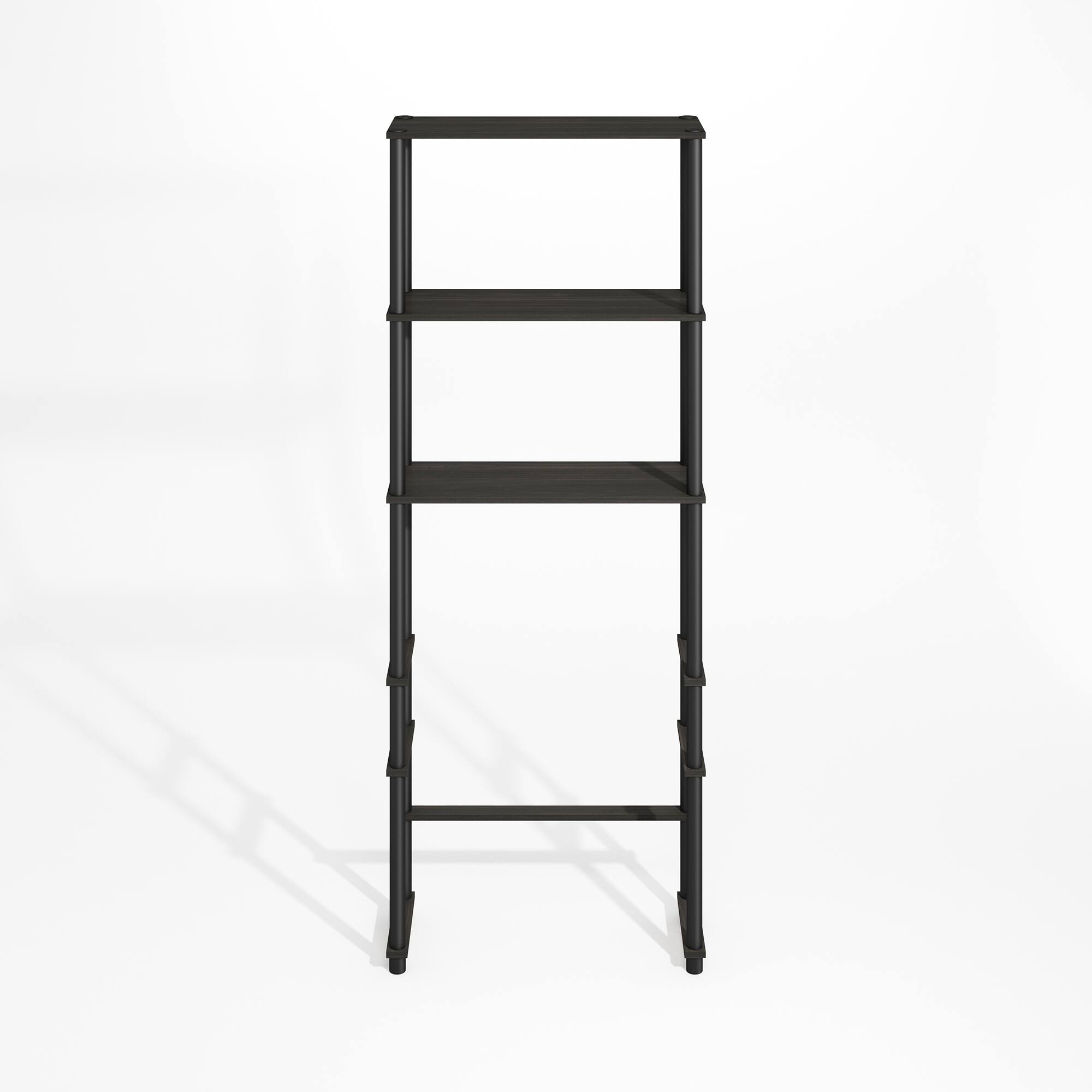 Alt View 2. Furinno - Turn-N-Tube Freestanding Over-The-Toilet Storage Rack with 3 Shelves - Black Espresso/Black.