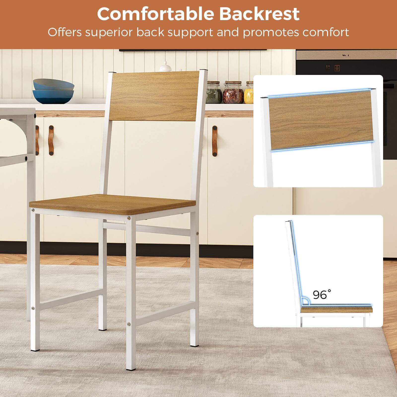Comfortable Backrest  
Offers superior back support and promotes comfort