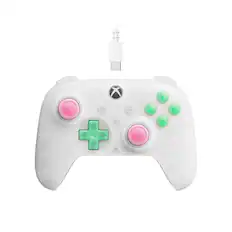 Front. 8BitDo - 8Bitdo Ultimate Mini Wired Controller with RGB Ring, Hall Effect Joysticks and Triggers for Xbox, Windows - Translucent - White.