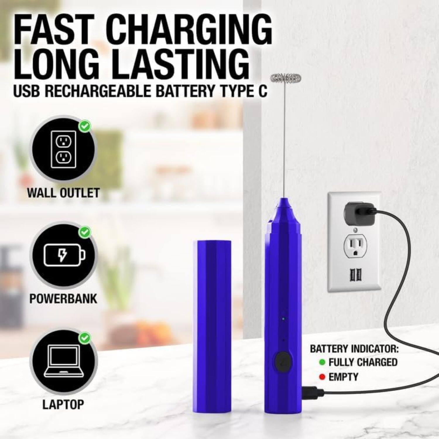 FAST CHARGING  
LONG LASTING  
USB RECHARGEABLE BATTERY TYPE C  

WALL OUTLET  
POWERBANK  
LAPTOP  

BATTERY INDICATOR:  
• FULLY CHARGED  
• EMPTY