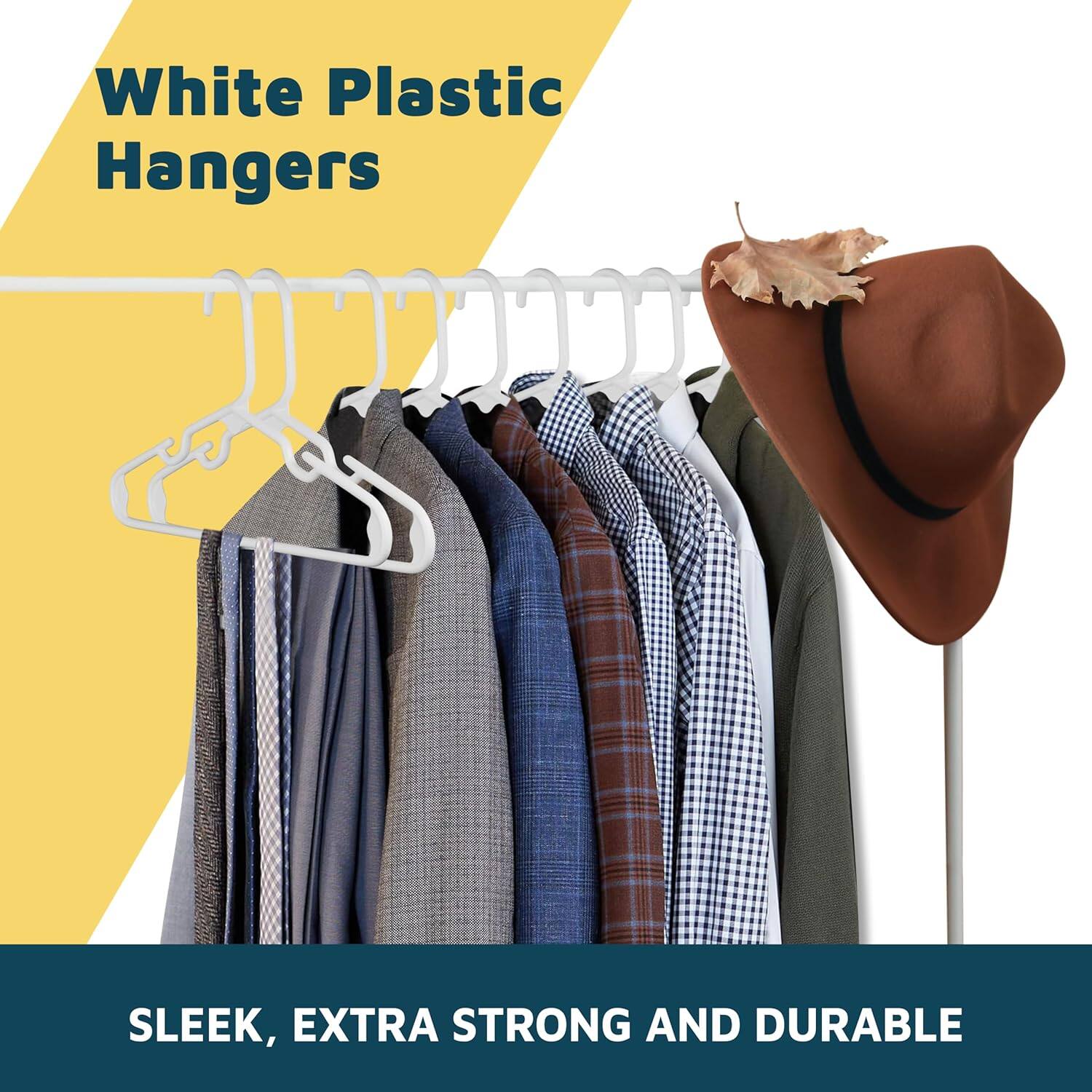 White Plastic Hangers
SLEEK, EXTRA STRONG AND DURABLE