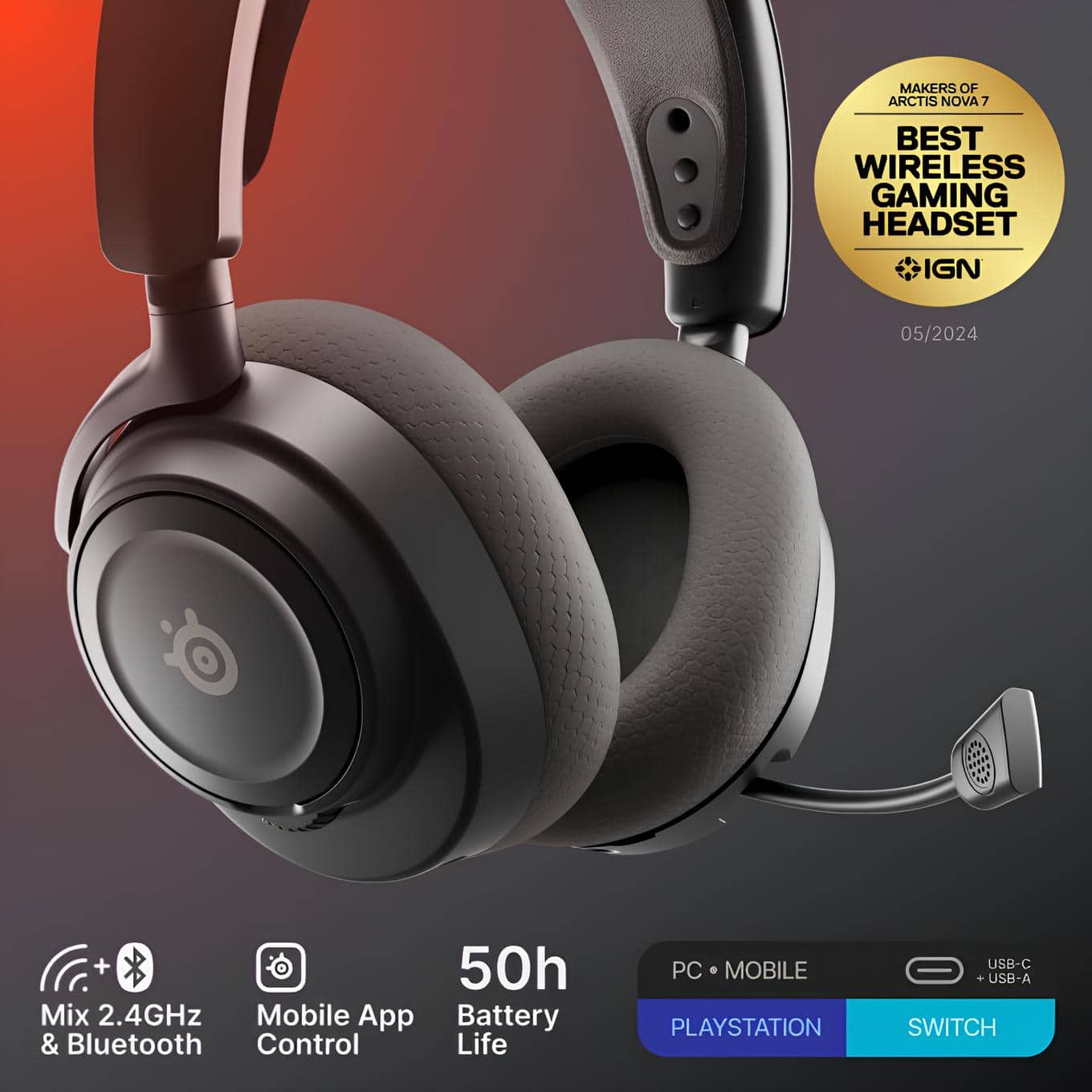 SteelSeries Arctis Nova 7 Gen 2 Wireless Over The Ear Multi Gaming