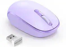 Front. TECKNET - TECKNET Compact Ambidextrous Wireless Mouse for Laptop - Purple.