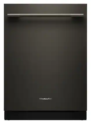 Front. KitchenAid - 24" Top Control Built-In Dishwasher with 360 Max Jets Third Rack and ProDry System, 44 dBA - Black Ore.