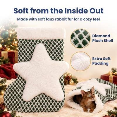 Soft from the Inside Out  
Made with soft faux rabbit fur for a cozy feel  

Diamond Plush Shell  
Extra Soft Padding