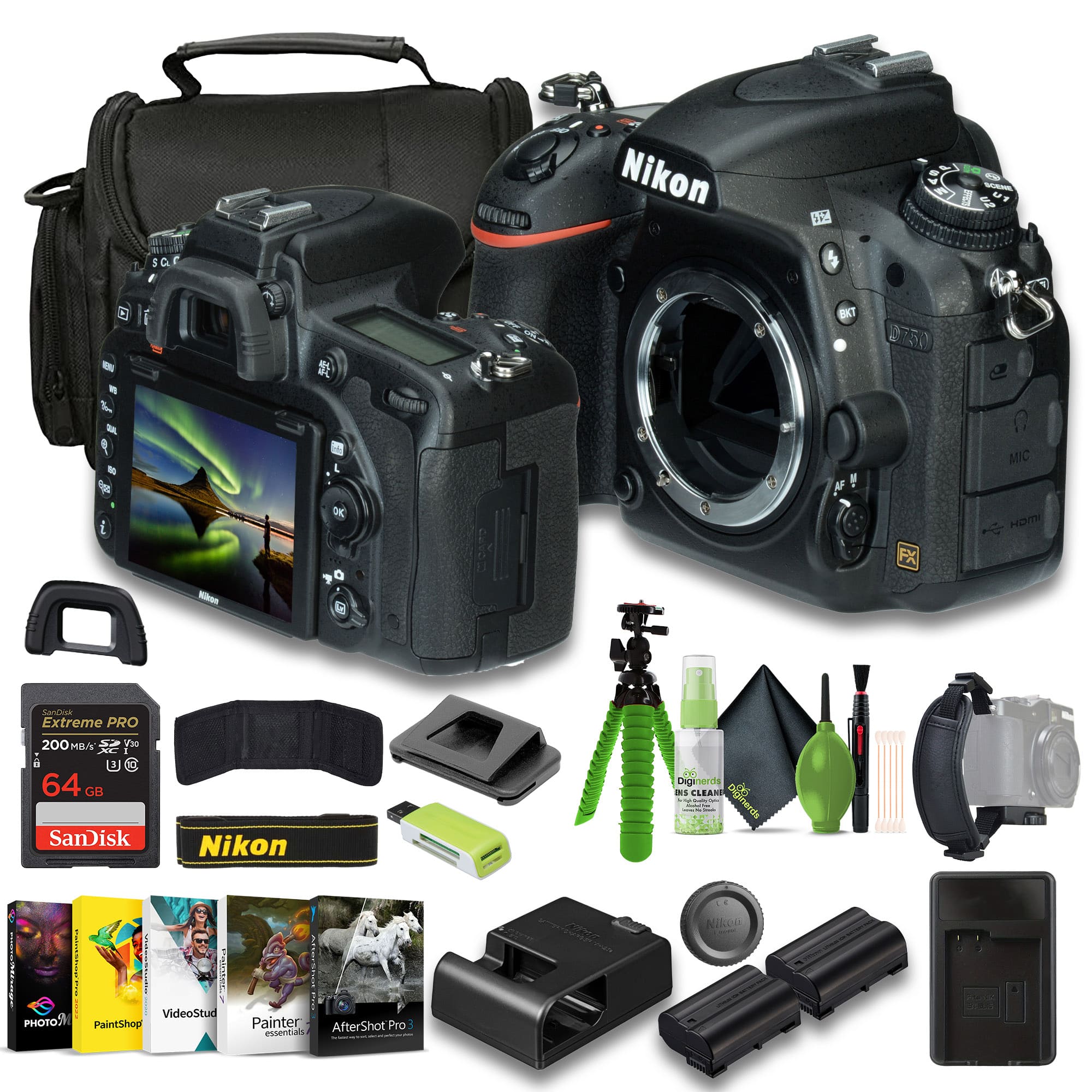 Nikon - D750 FX-format Digital SLR Camera (1543) Bundle (International Version) - Black