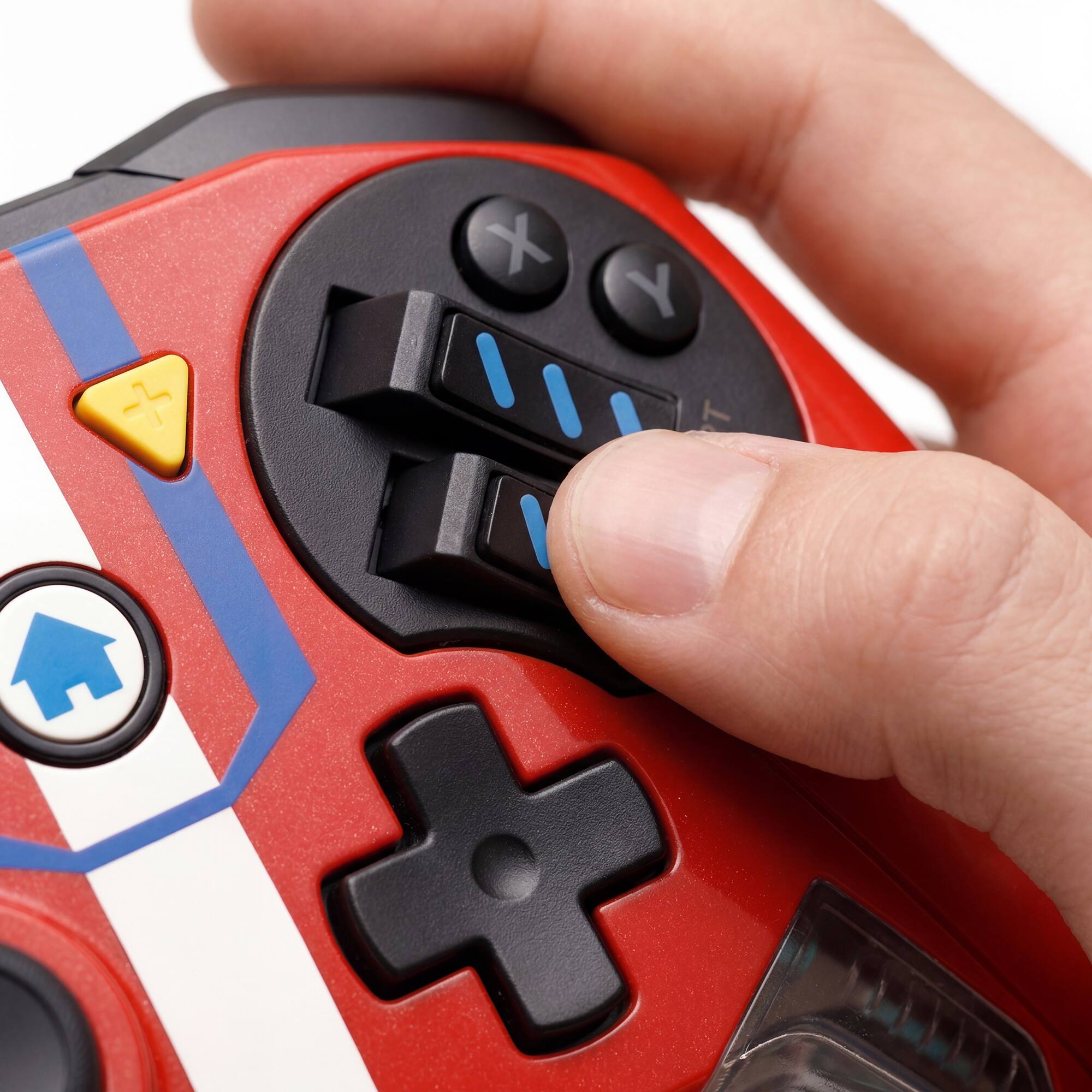 Alt View 3. Ghost Gear - GHOST GEAR Wireless Racing Controller for PC, Steam Deck, Switch 2, iPhone & iPad – Pressure-Control Pedals – Blue/Red - Blue Red.