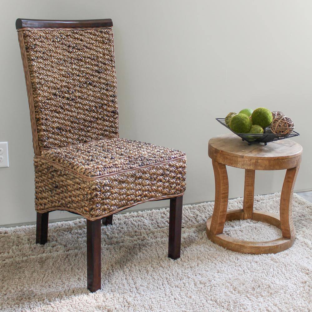 Angle. International Caravan - International Caravan Bunga Hyacinth Dining Chair - Salak Brown.