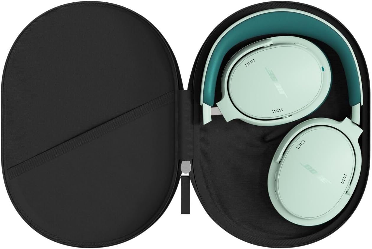 Left. Bose - Bose QuietComfort Headphones (2nd Gen) Bundle with Fast Charger - Wireless, Noise Cancelling and Mic, (Dewdrop Mint) - Dewdrop Mint.