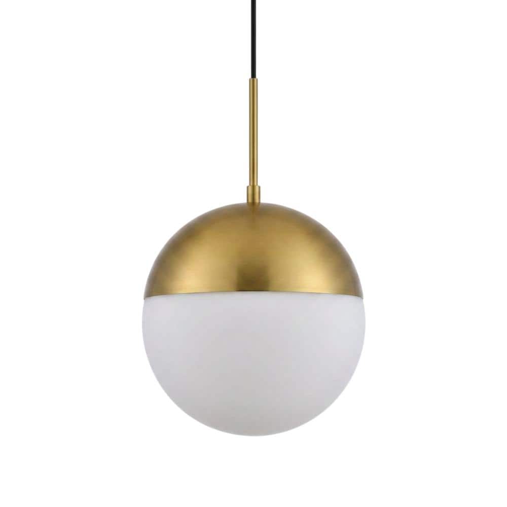 Living District - Eclipse 1 Light Brass plug in pendant With Frosted White Glass - Brass And Frosted White price history on PriceWatchPro