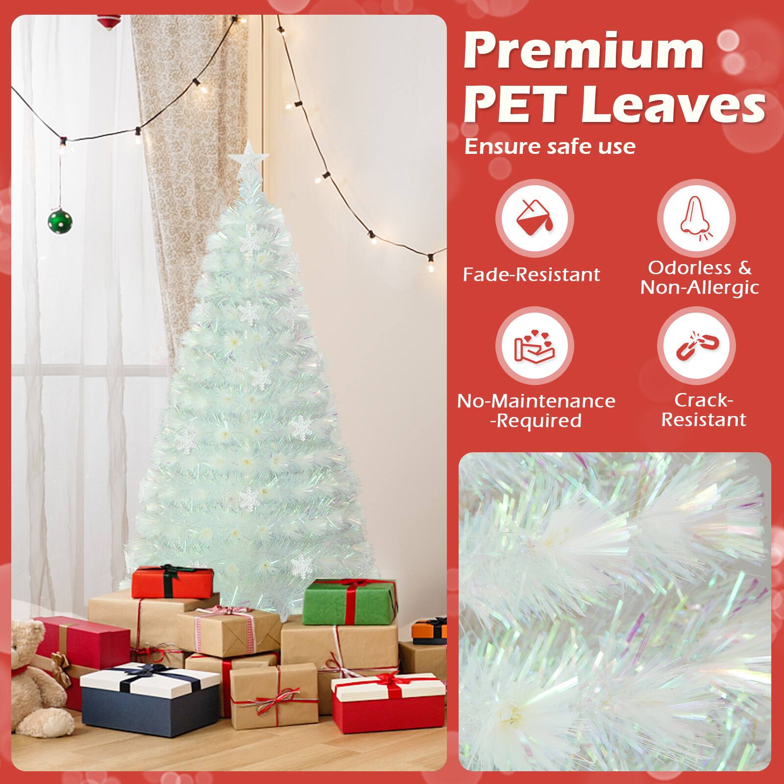 Premium PET Leaves  
Ensure safe use  
Fade-Resistant  
Odorless & Non-Allergic  
No-Maintenance Required  
Crack-Resistant