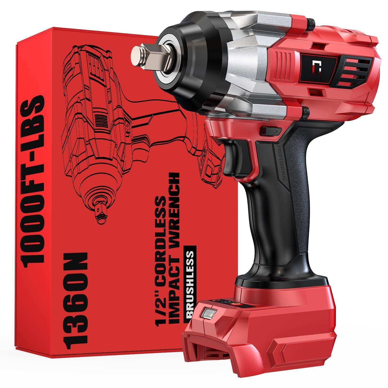 1000 FT-LBS  
1360 N  
1/2" IMPACT CORDLESS WRENCH  
BRUSHLESS  
PROFESSIONAL