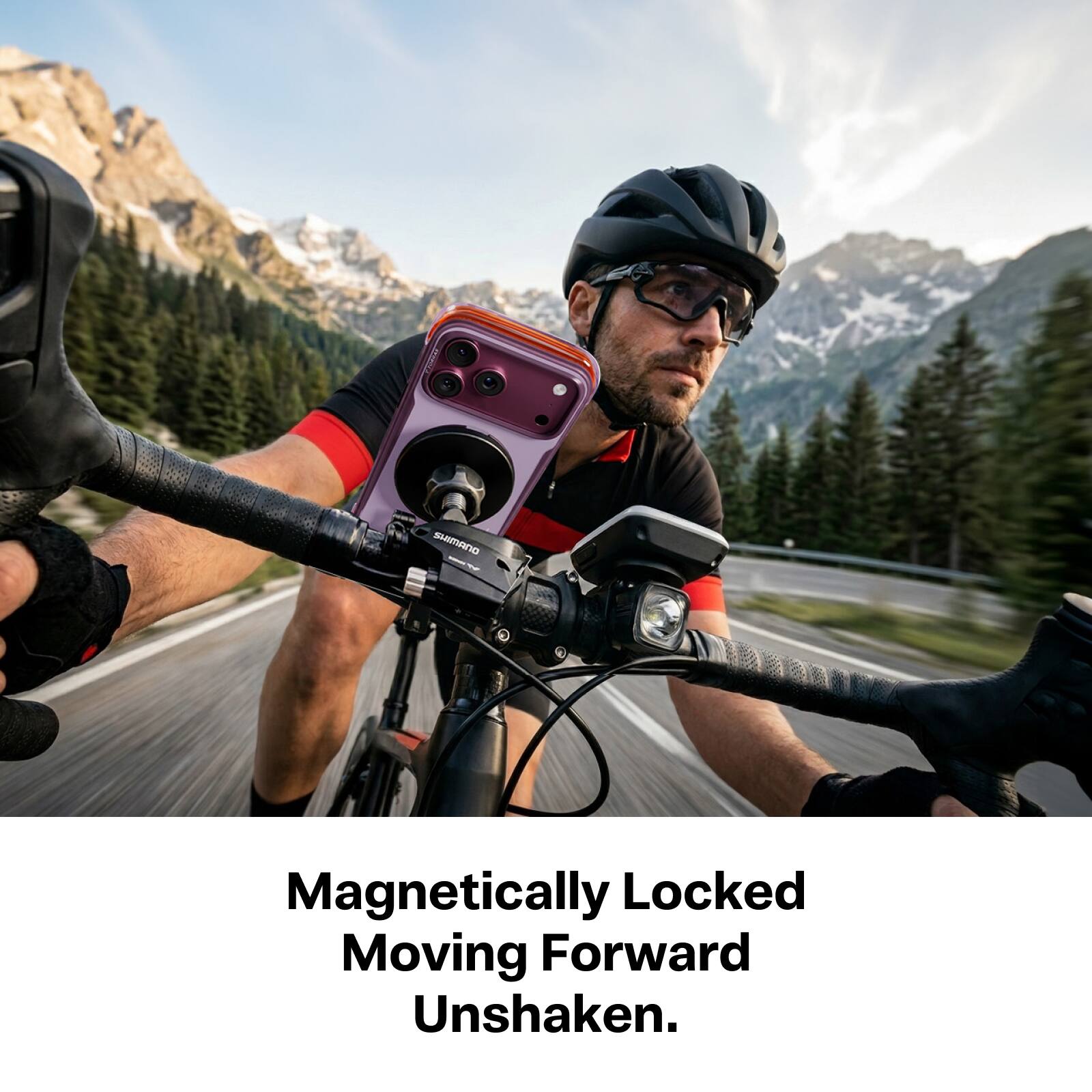 SHIMANO  
MAGNETICALLY LOCKED MOVING FORWARD UNSHAKEN.