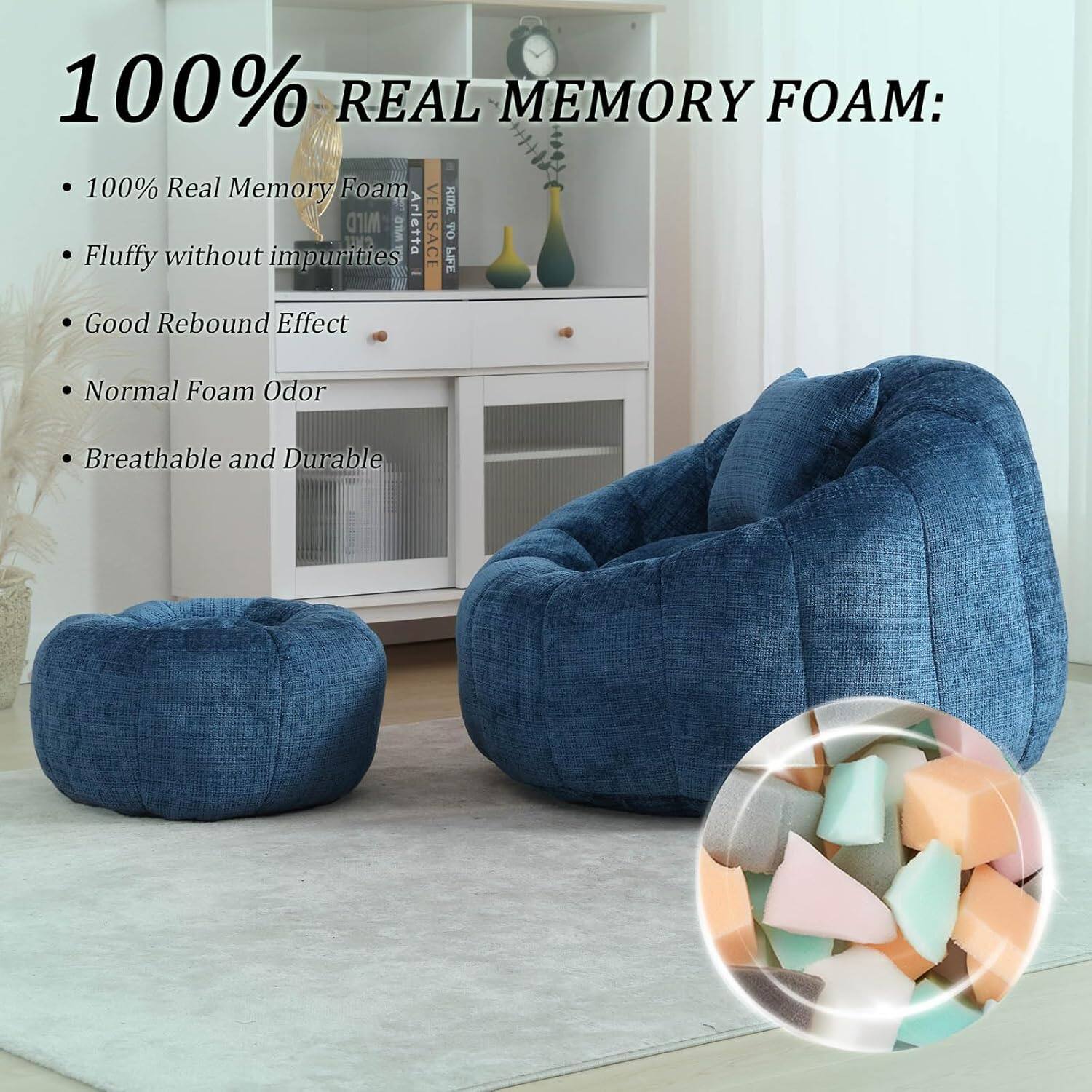 100% REAL MEMORY FOAM:

- 100% Real Memory Foam
- Fluffy without impurities
- Good Rebound Effect
- Normal Foam Odor
- Breathable and Durable