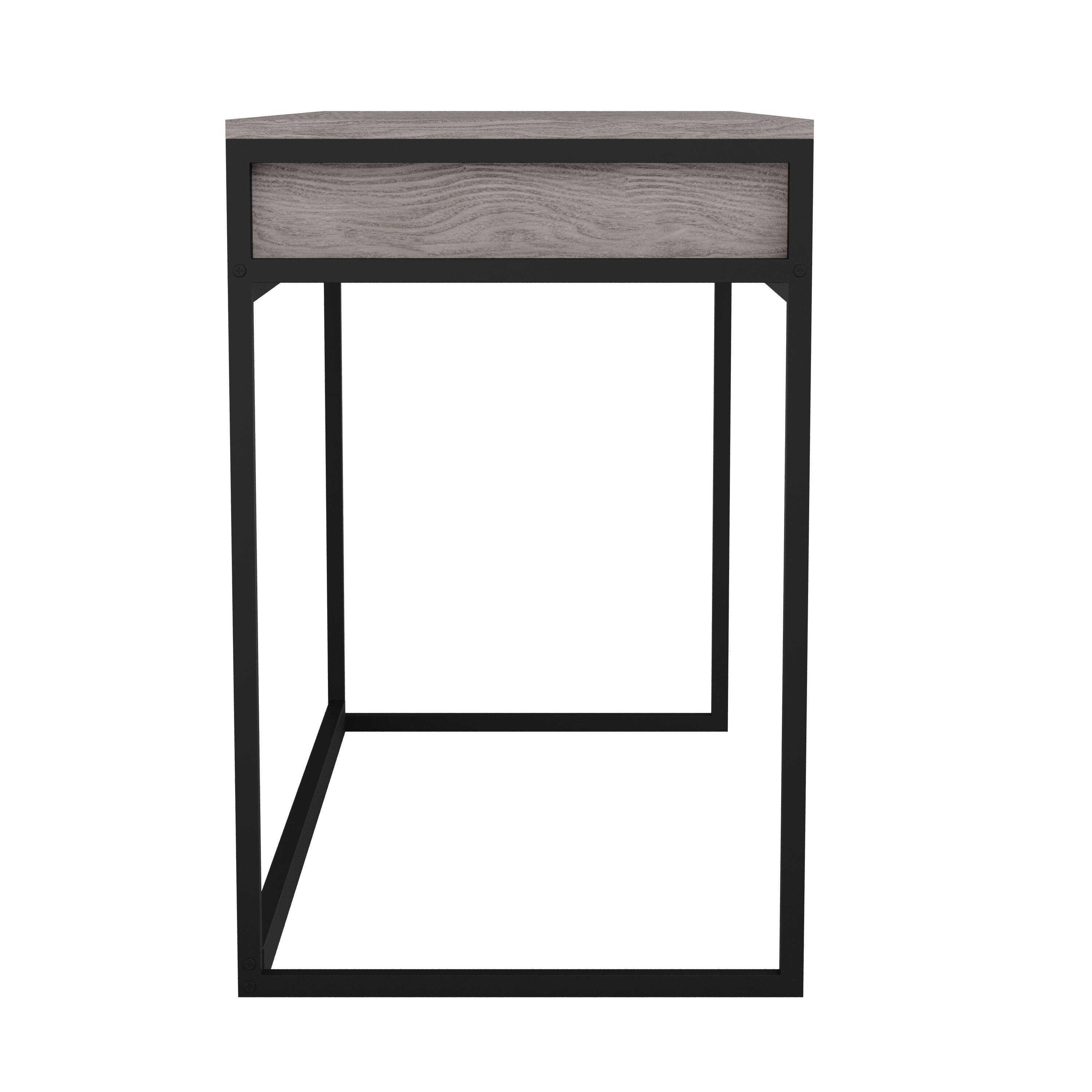 Alt View 19. Martha Stewart - Ollie Gray 3 Drawer Home Office Desk - Gray Top/Oil Rubbed Bronze Frame.