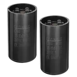 Unique Bargains - 2pcs CD60 Motor Run Capacitor, 108-130uF MFD AC250V, 50-60Hz, for Motor 46x86mm - Black