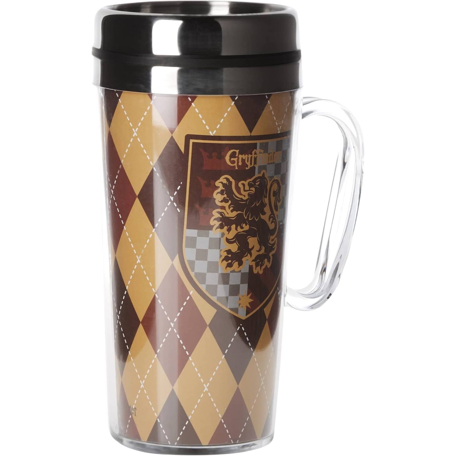 Angle. Spoontiques - Spoontiques Harry Potter Gryffindor Double Walled Stainless and Acrylic Insulated Travel Mug 14 ounce - Multicolor.