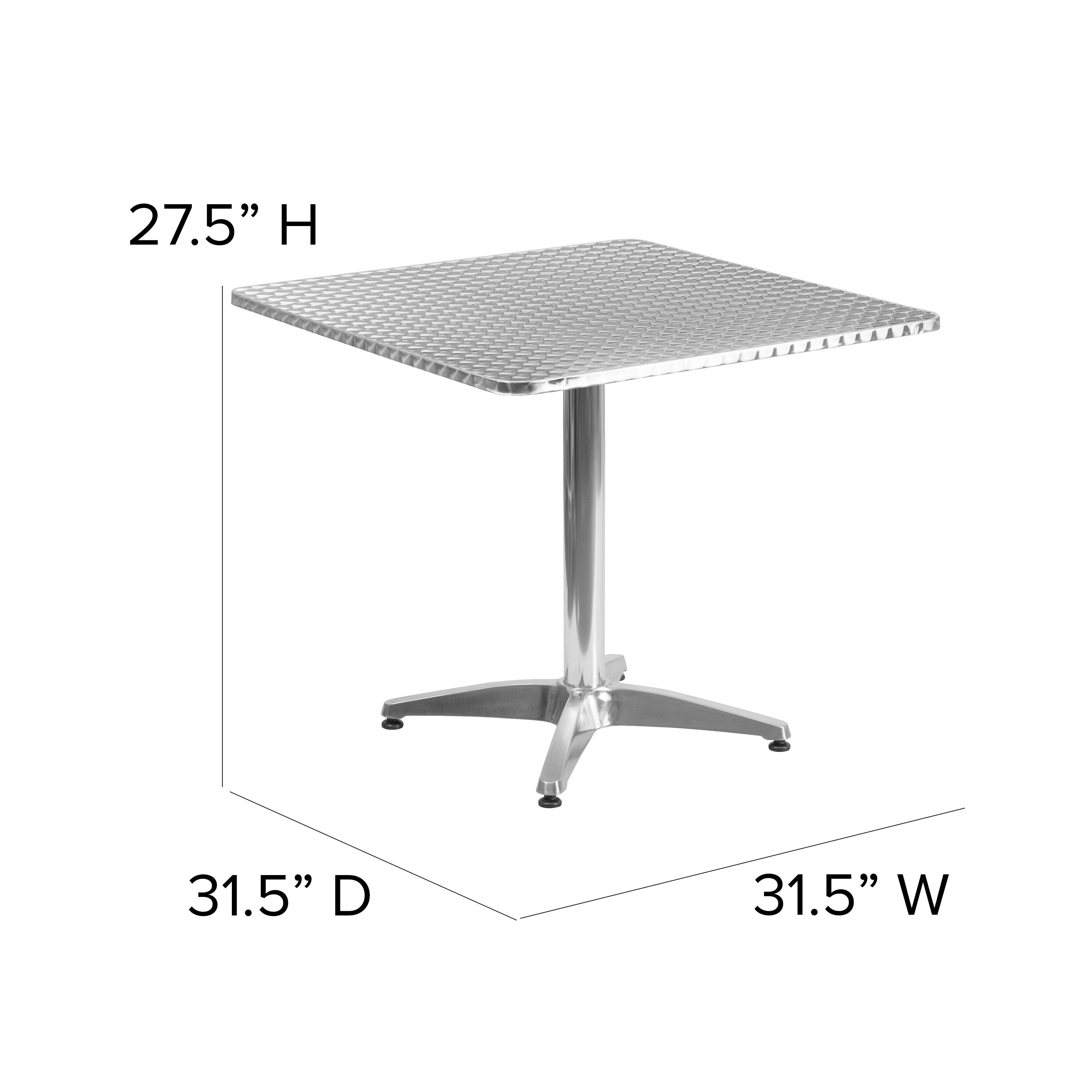 27.5" H  
31.5" D  
31.5" W
