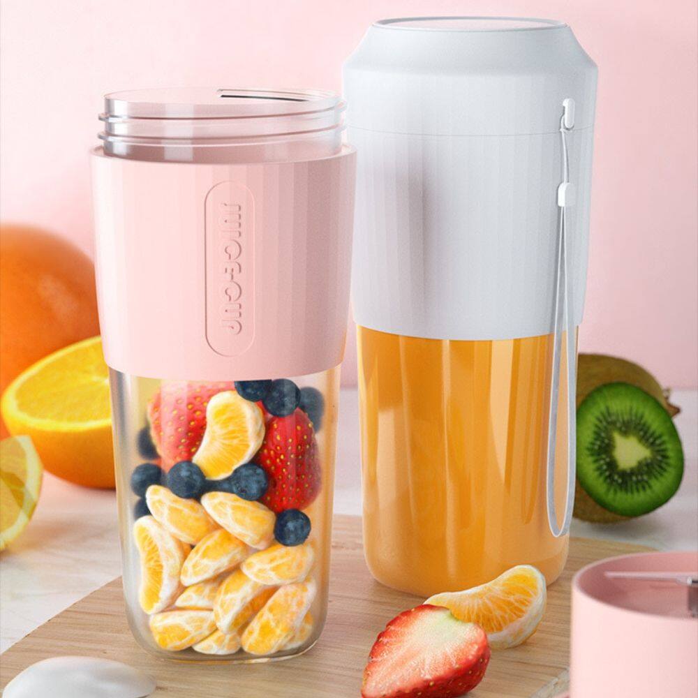 Angle. Forest'nSky - 2-in-1 Portable Juice & Blend Cup: USB Rechargeable Personal Blender for Smoothies, Shakes, Office & Gym in White - White.