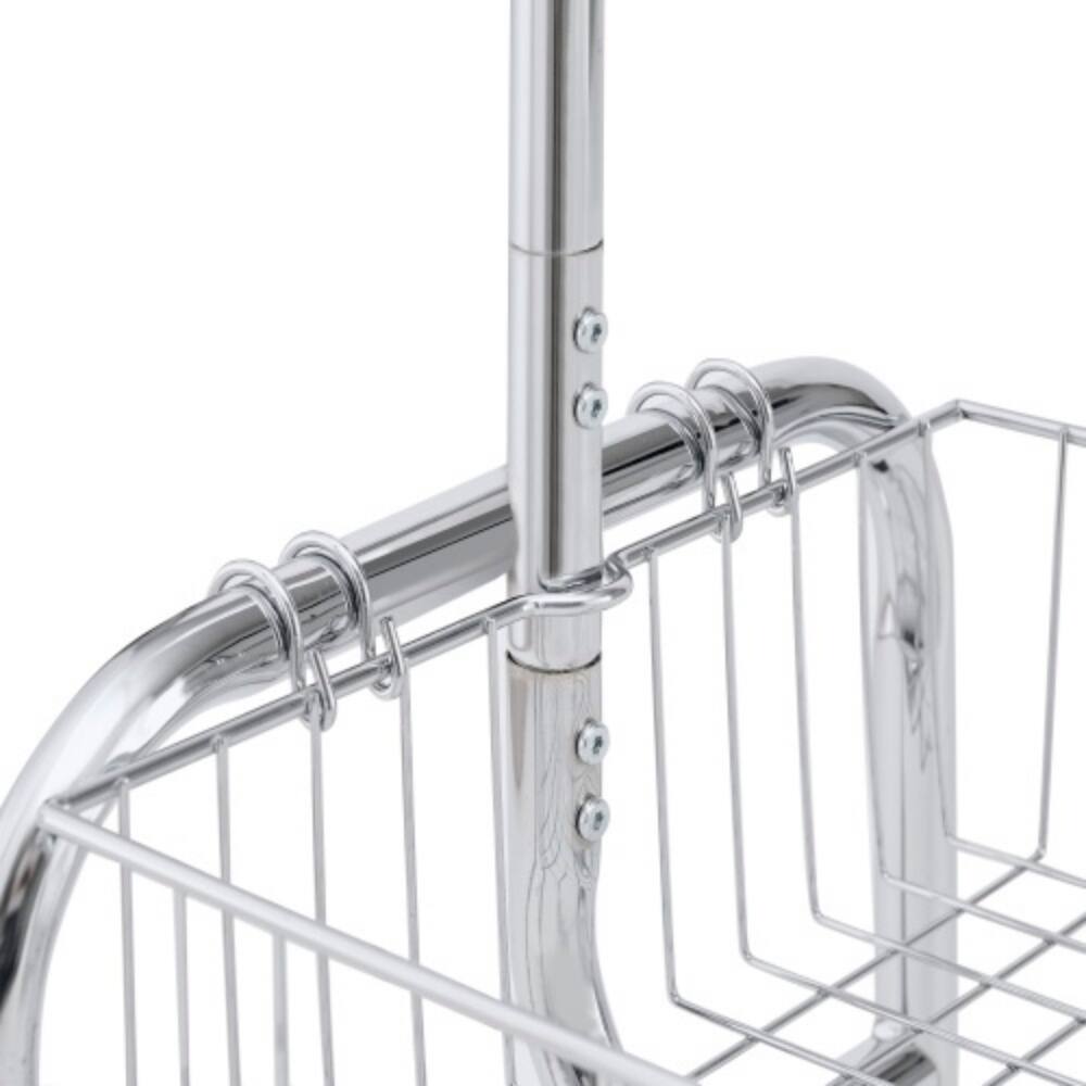 Alt View 2. LUCKY ONE - Rolling Garment Rack w/ Basket Heavy Duty 800LBS 2-Piece Set on Wheels - Silver.