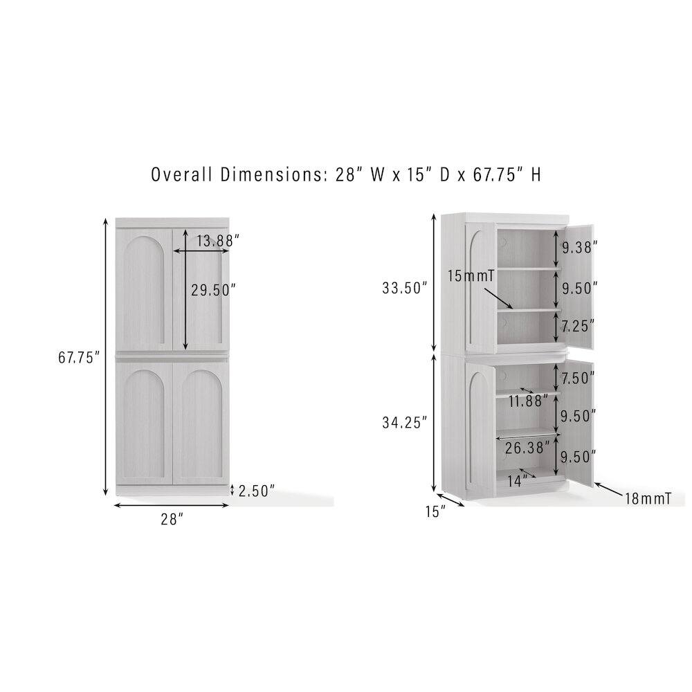 Overall Dimensions: 28" W x 15" D x 67.75" H

- 13.88"
- 29.50"
- 33.50"
- 15mmT
- 9.38"
- 9.38"
- 9.50"
- 7.25"
- 67.75"
- 28"
- 2.50"
- 34.25"
- 15"
- 7.50"
- 11.88"
- 9.50"
- 26.38"
- 9.50"
- 14"
- 18mmT