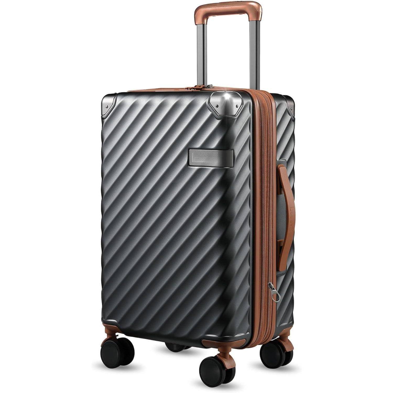 Dapper Styles Luggage overall dimensions including spinner wheels Brown ...