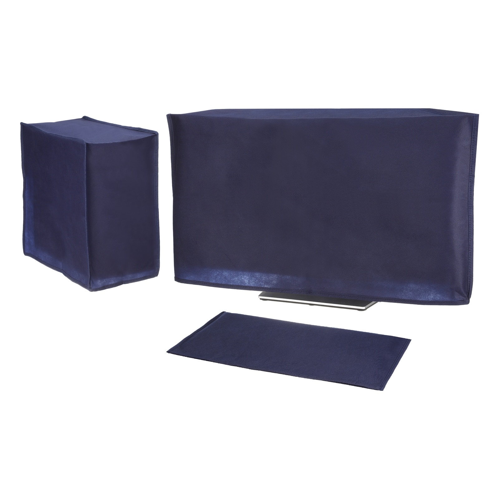 Unique Bargains - 3pcs Computer Dust Cover Set for 32" Monitor, Keyboard and Host PC, Non-Woven Dust Proof Protection Case - Blue