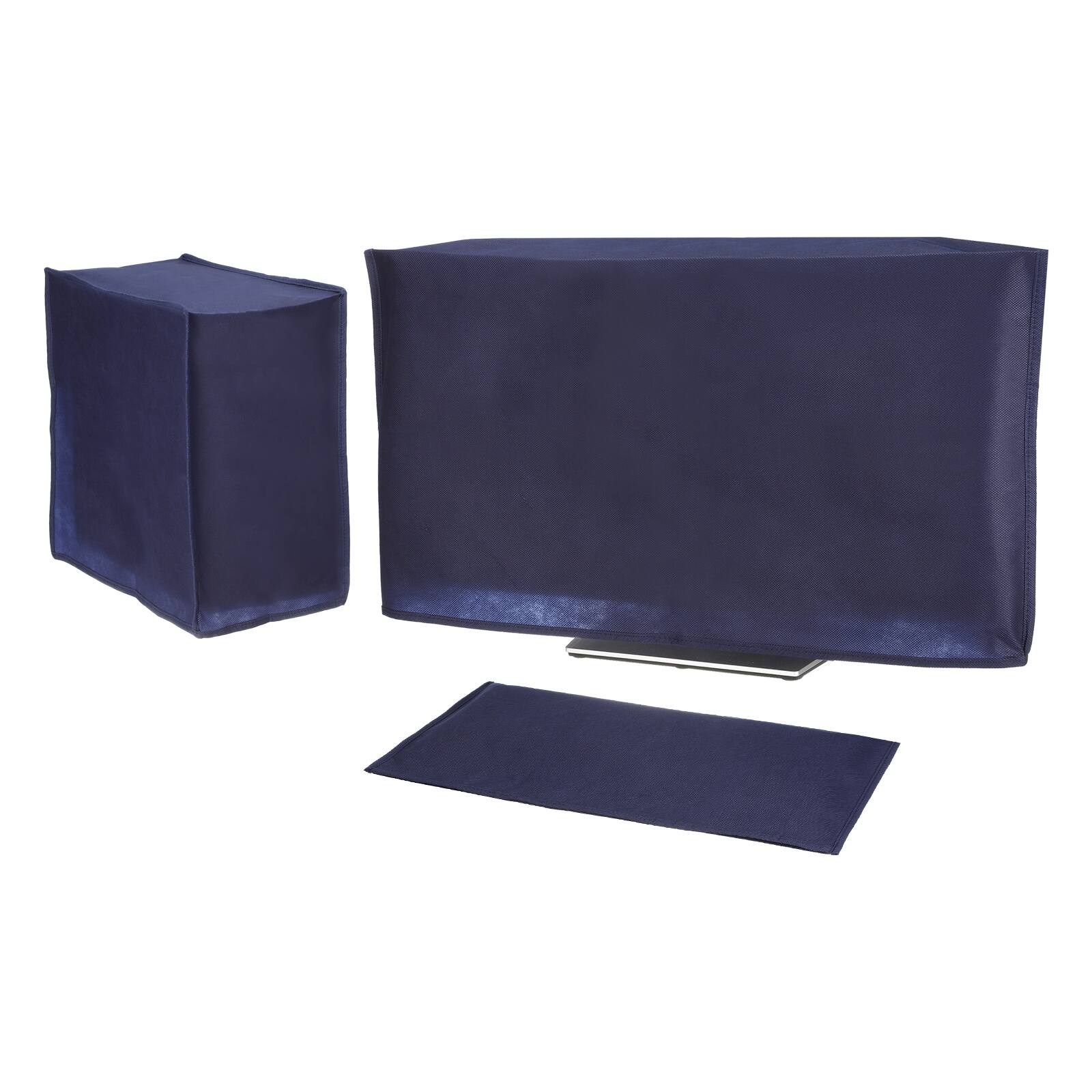 Front. Unique Bargains - 3pcs Computer Dust Cover Set for 32" Monitor, Keyboard and Host PC, Non-Woven Dust Proof Protection Case - Blue.