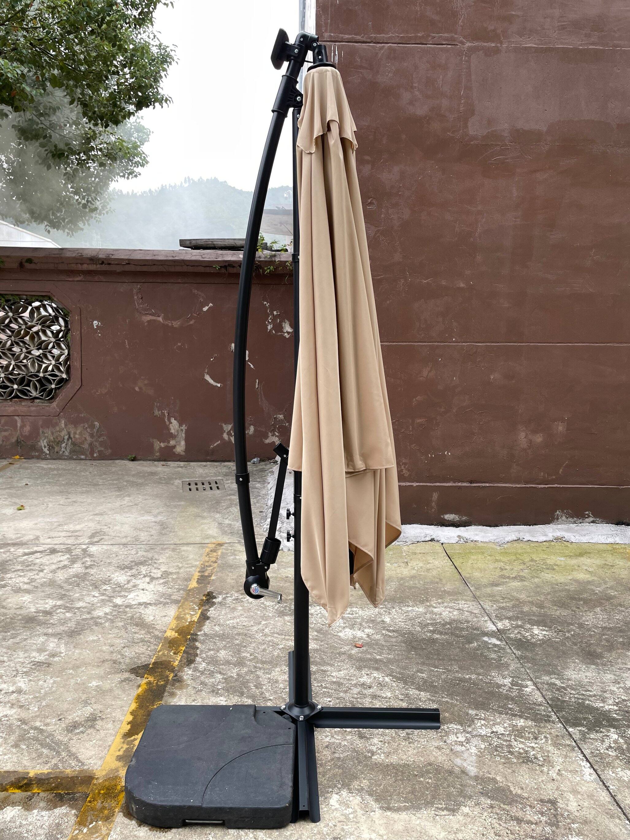 Alt View 7. Loheer - Loheer 8ft Square Solar Lighted Patio Umbrella with 32 LED Lights Crank Lift and Cross Base for Backyard Pool Shade.
