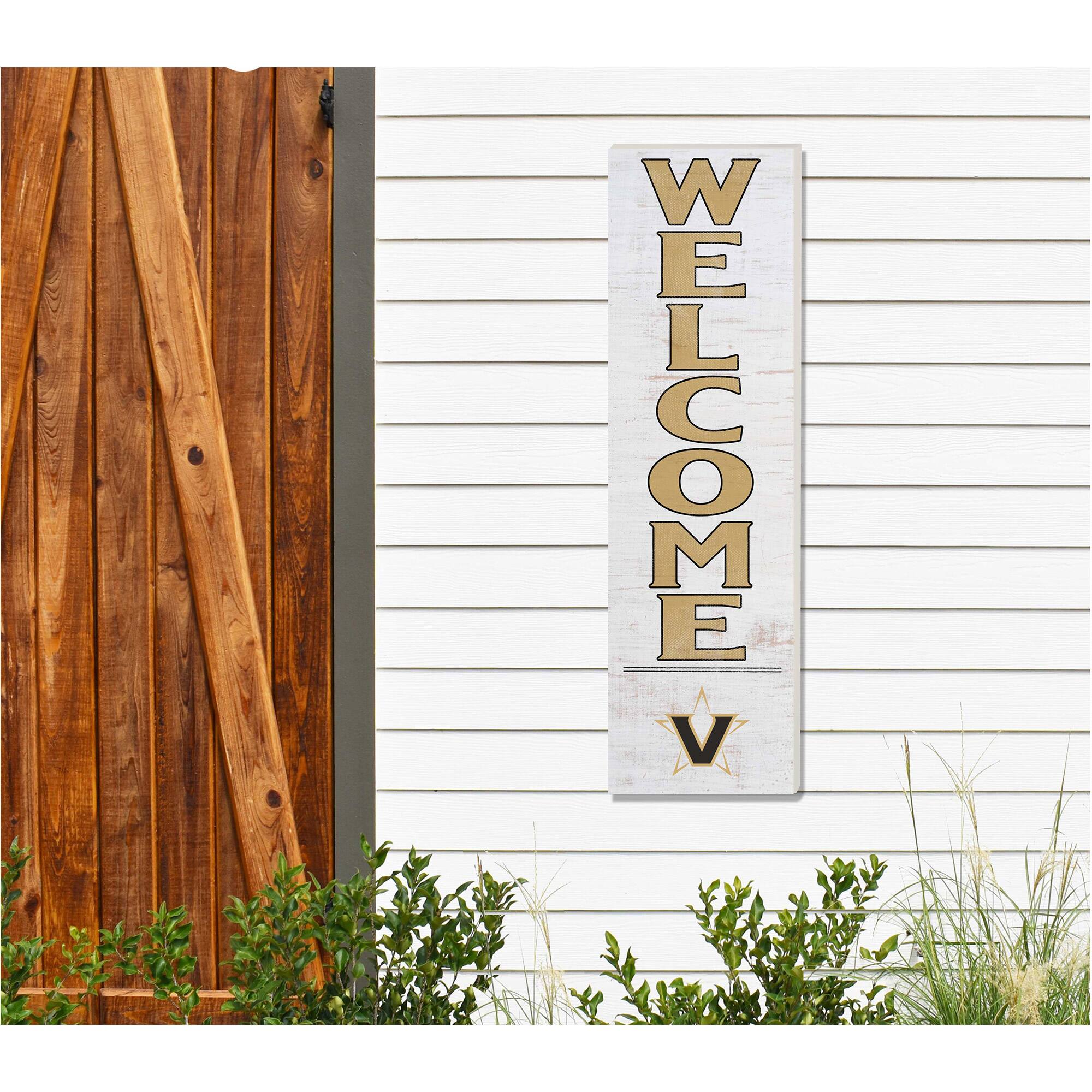 Alt View 1. Jardine - White Vanderbilt Commodores 10'' x 35'' Indoor/Outdoor Welcome Sign - White.