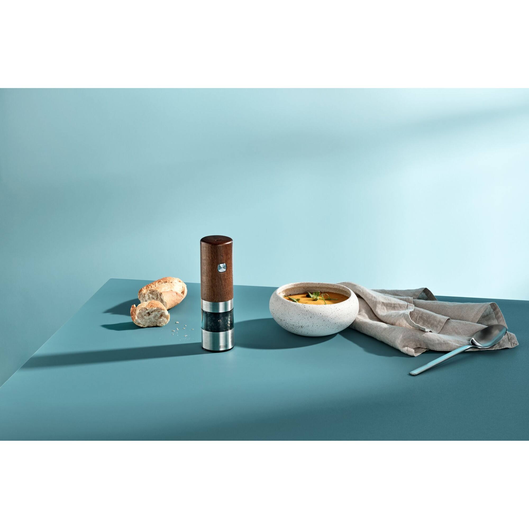 Alt View 3. Ad Hoc - i.Mill Electric Pepper & Salt Mill, Wood & Stainless Steel - Acacia Wood.